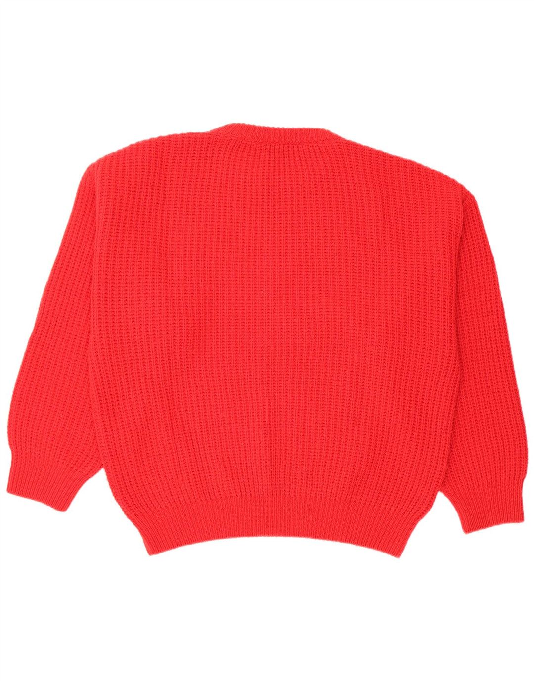Stefanel Pull col rond homme XL laine rouge