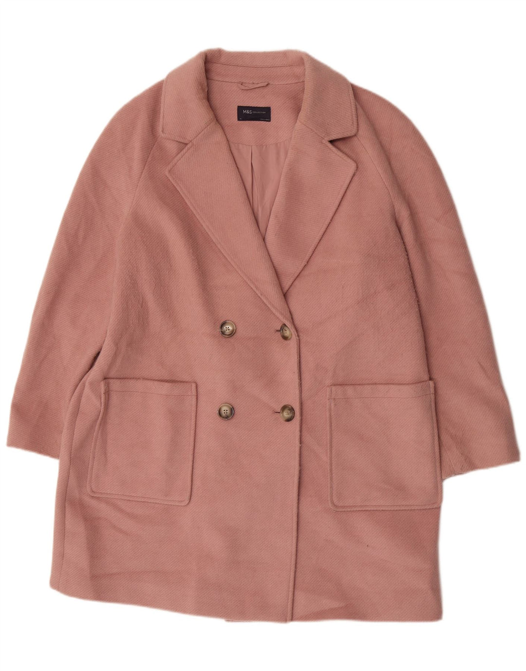 Marks & Spencer Manteau croisé pour femme UK 18 XL Rose Polyester
