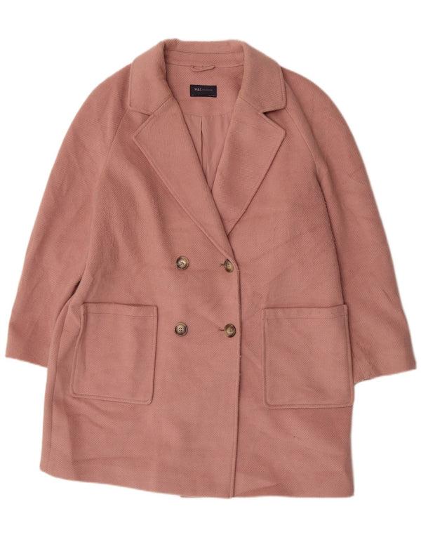 Marks & Spencer Manteau croisé pour femme UK 18 XL Rose Polyester