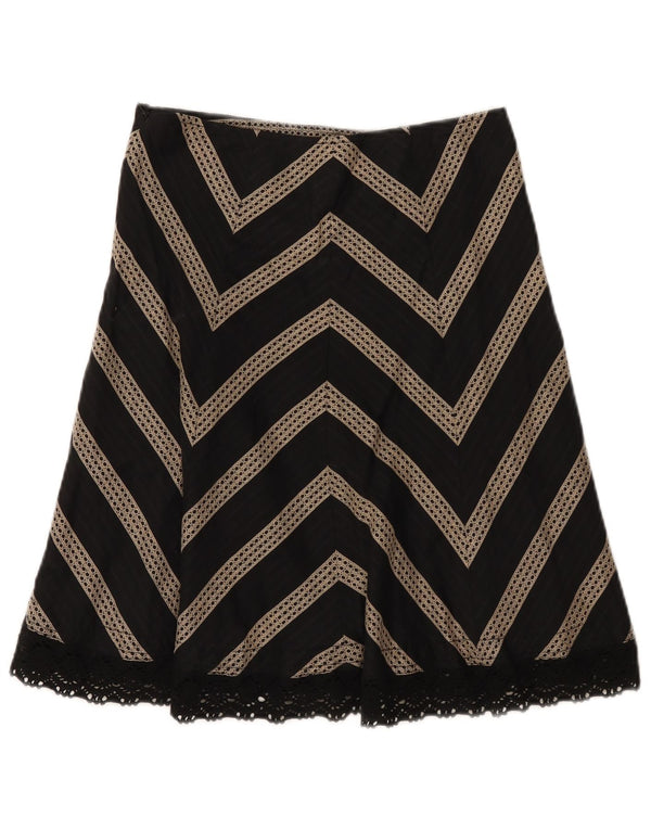 Ann Taylor Petite jupe trapèze pour femme US 2 XS W28 Noir Chevron Coton