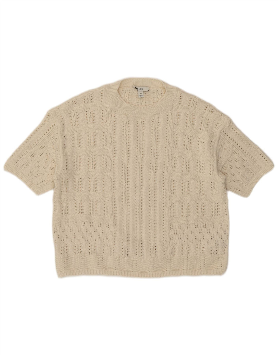 Marks & Spencer Pull transparent à col rond pour femme UK 14 Medium Be