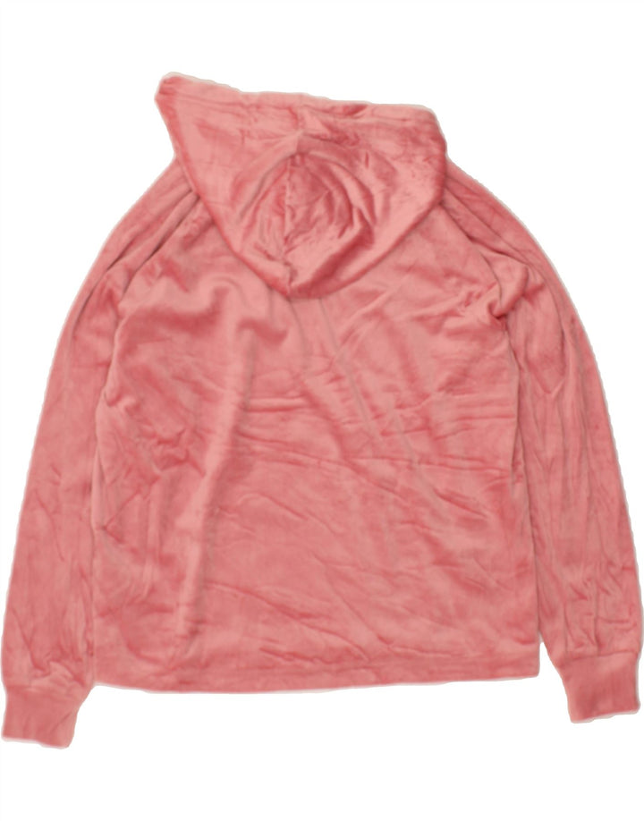 J. CREW Womens Velour Hoodie Jumper UK 14 Medium Pink Polyester Vintage J. Crew and Second-Hand J. Crew from Messina Hembry 