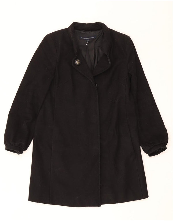 French Connection Manteau surdimensionné pour femme UK 8 Petite laine vierge noire