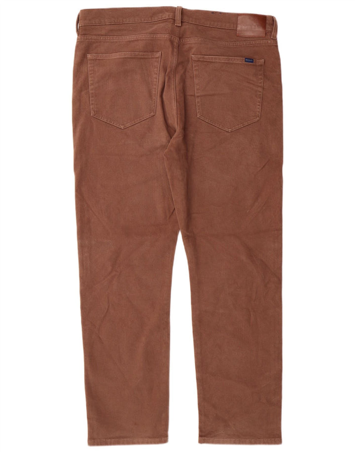 GANT Pantalon décontracté droit pour homme W38 L30 Marron Coton