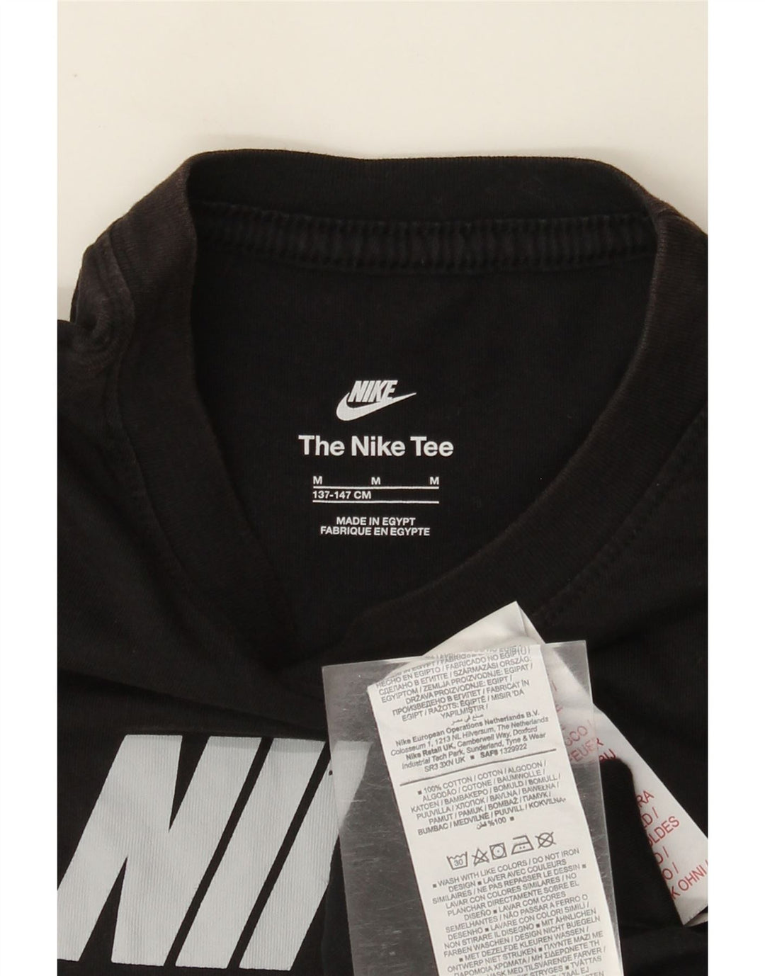 Nike Garçon Graphic T-Shirt Top 10-11 ans Coton Noir Moyen