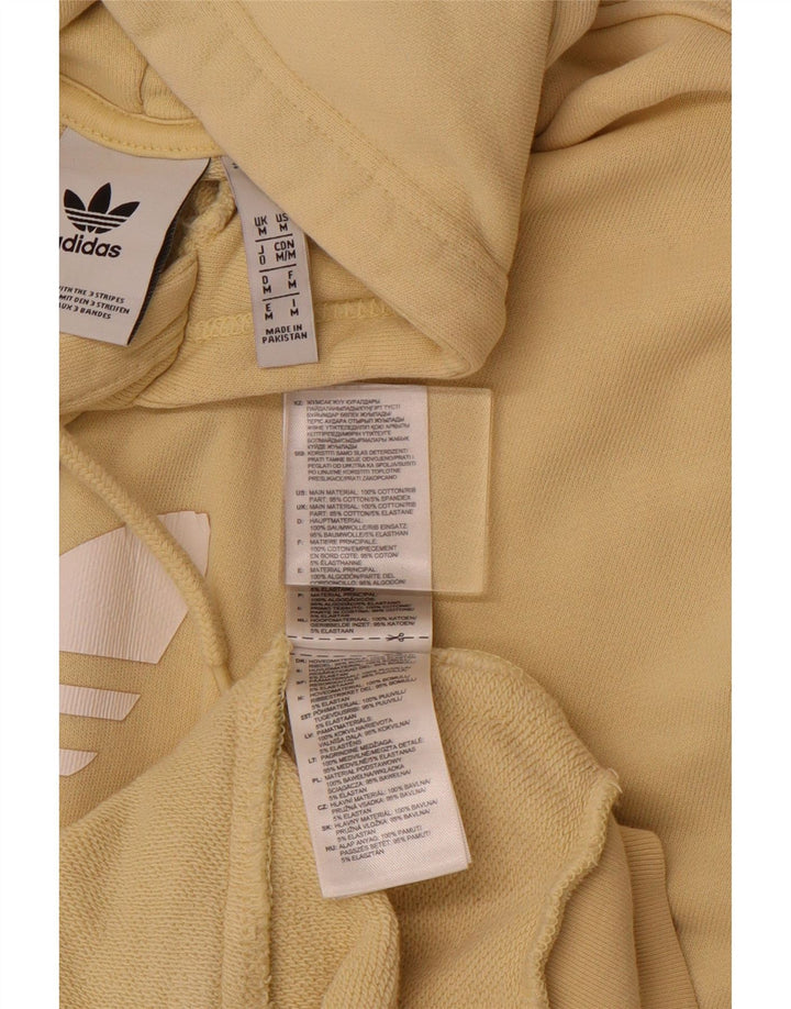 ADIDAS Pull à capuche graphique pour homme en coton jaune moyen