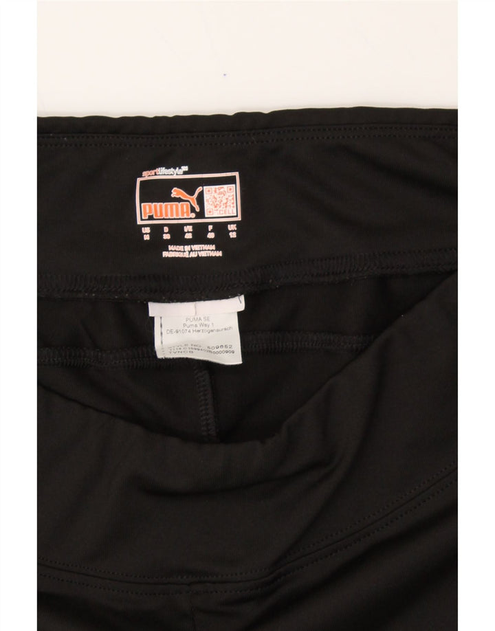 PUMA Womens Leggings UK 12 Medium Black Vintage Puma and Second-Hand Puma from Messina Hembry 