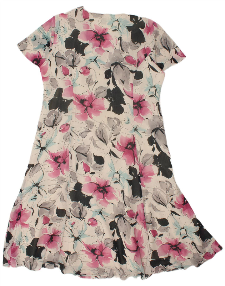 Eastex Robe trapèze pour femme UK 44 Grand polyester floral multicolore