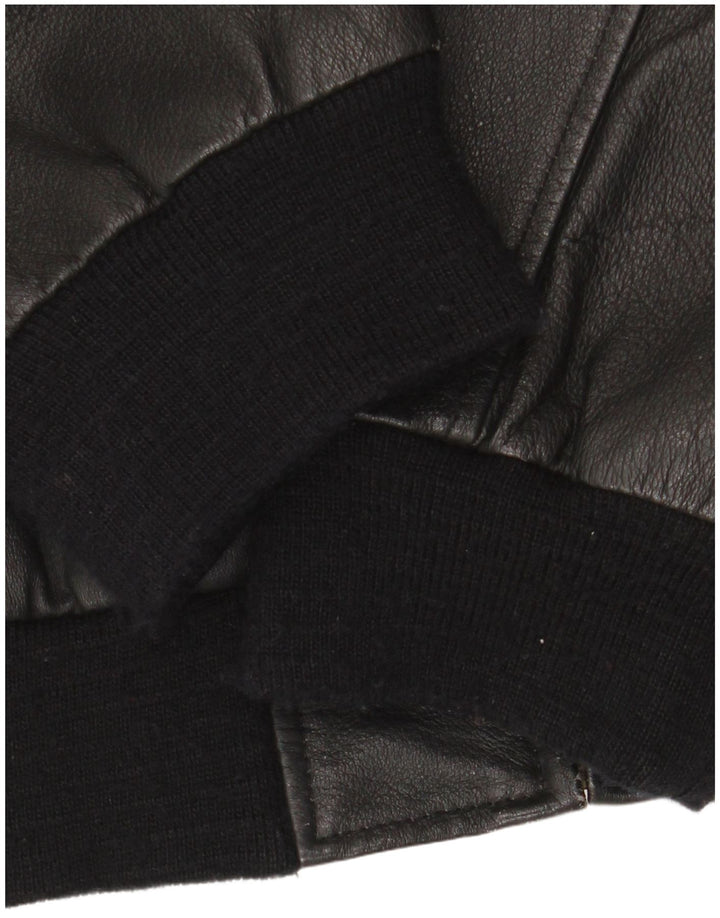 Henry Morell Veste en cuir bomber pour homme EU 48 Cuir noir moyen