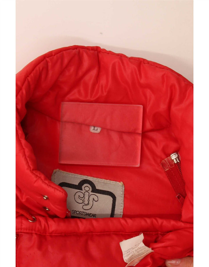 veste rembourrée homme vintage UK 40 Grand Polyamide Rouge