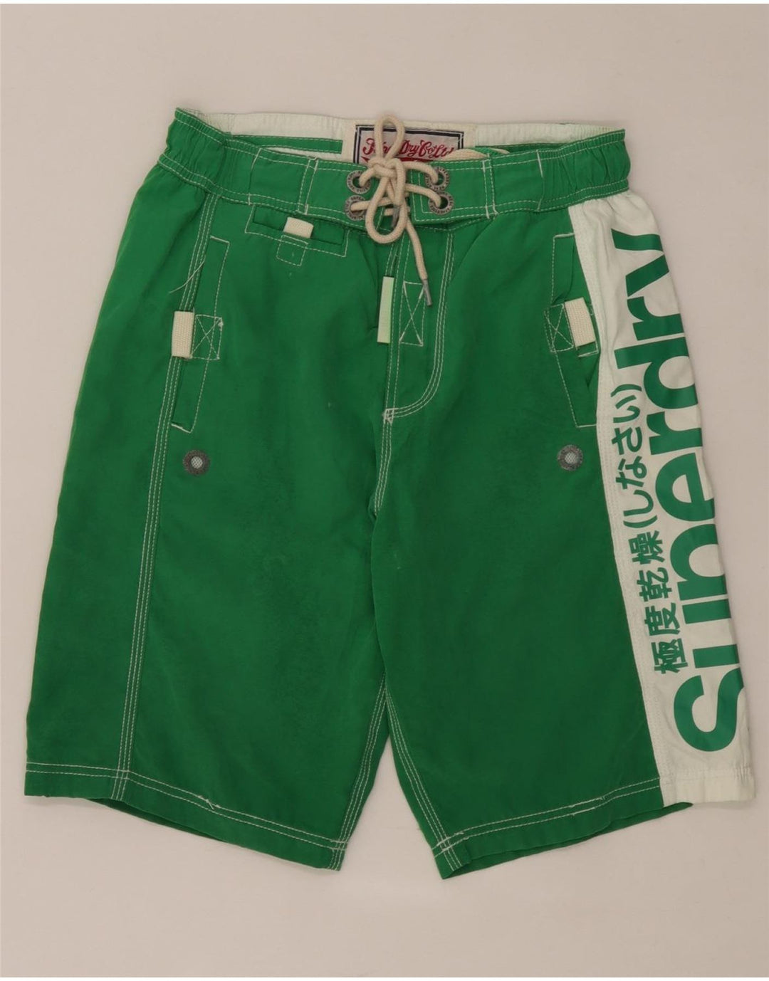 Superdry Short de Bain Graphique Homme Petit Vert Colorblock Polyester