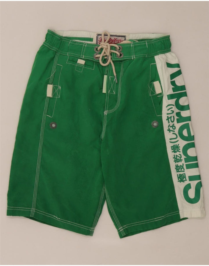 Superdry Short de Bain Graphique Homme Petit Vert Colorblock Polyester