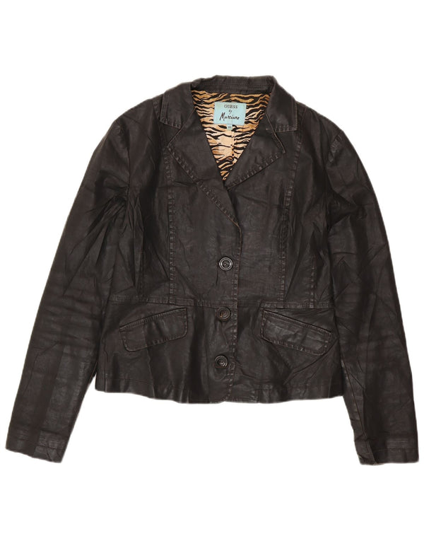 GUESS BY MARCIANO Veste blazer courte à 3 boutons pour femme IT 46 Large Noir