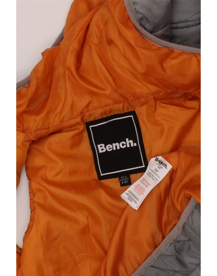 BENCH Gilet rembourré à capuche pour garçon 2-3 ans Gris Colorblock Polyester