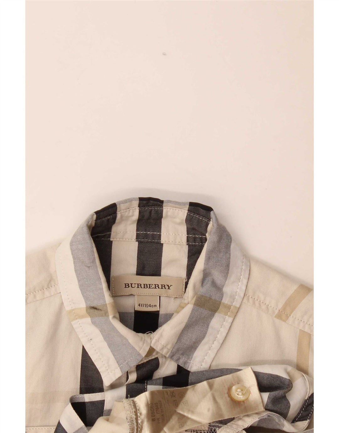 Burberry Chemise à manches courtes pour garçon 3-4 ans Beige Plaid