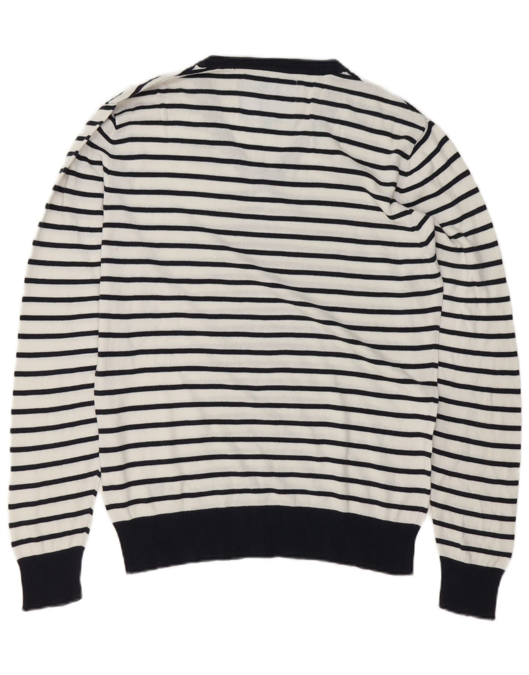 Americanino Pull col V pour homme en coton rayé blanc moyen