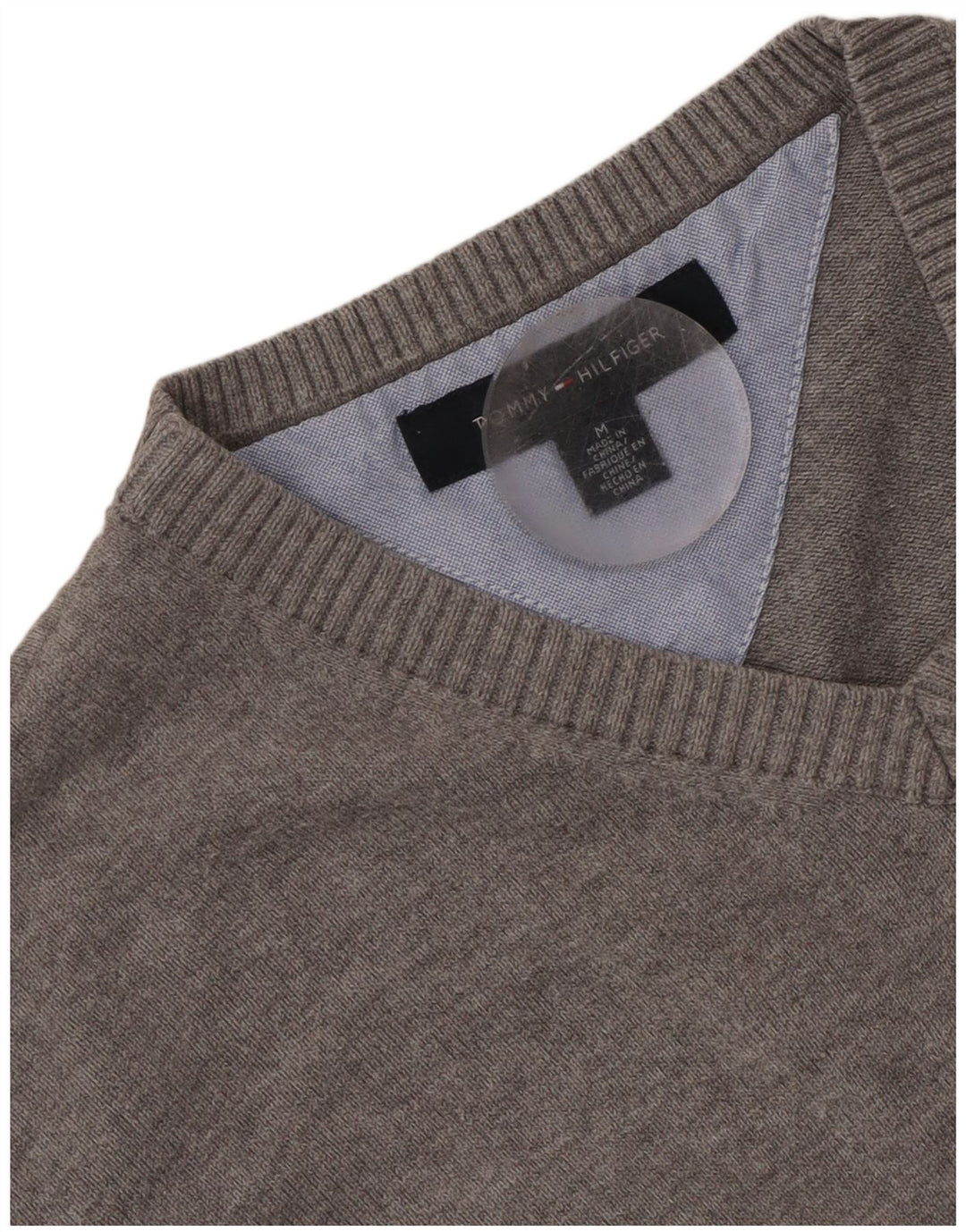 Tommy Hilfiger Pull col V pour femme UK 14 Gris moyen