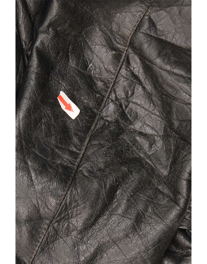 Veste en cuir femme vintage IT 48 XL Noir