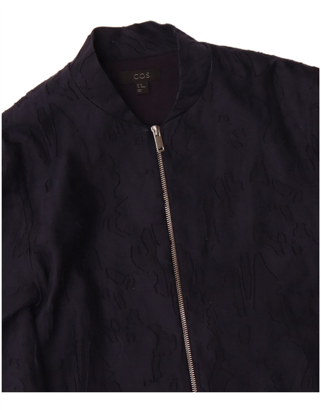 COS Manteau Femme EU 40 Moyen Marine Bleu Camouflage Coton