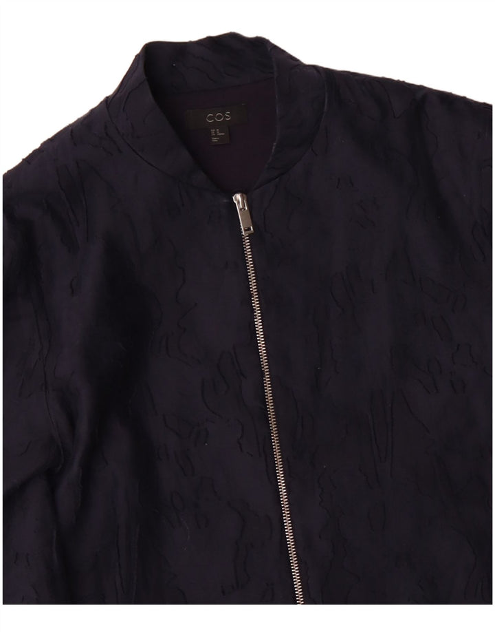 COS Manteau Femme EU 40 Moyen Marine Bleu Camouflage Coton