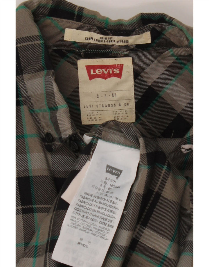 Levi's Chemise Slim Fit Flannel Homme Gris à Carreaux Coton