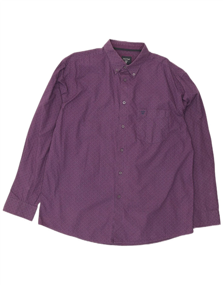 James Pringle Chemise Homme Large Violet Géométrique Coton