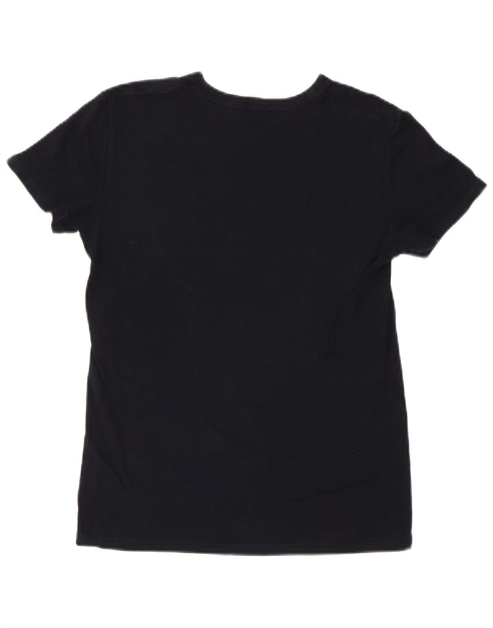 Benetton T-Shirt Graphique Femme UK 14 Bleu Marine Moyen