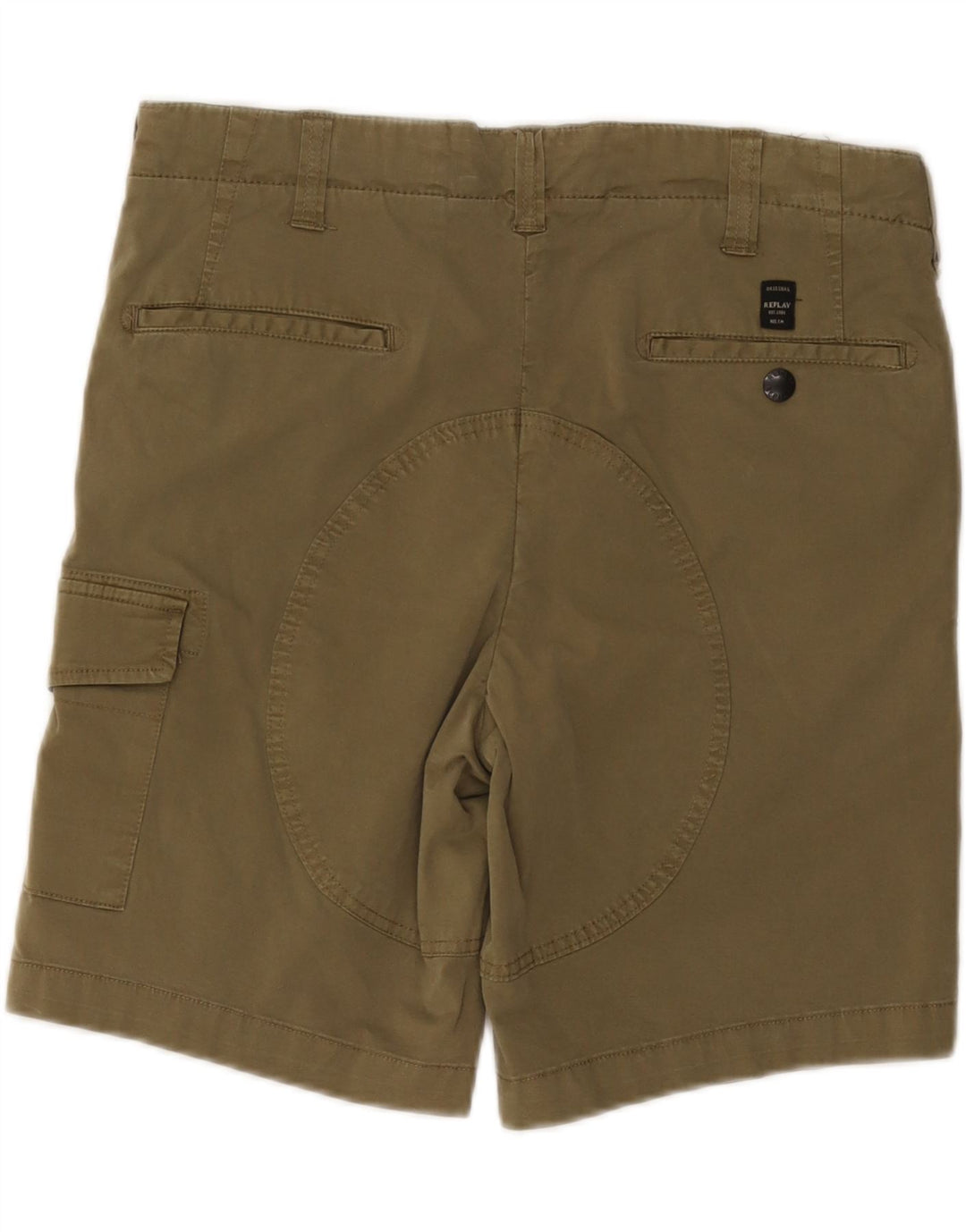 REPLAY Short Cargo Homme W29 Petit Kaki Coton