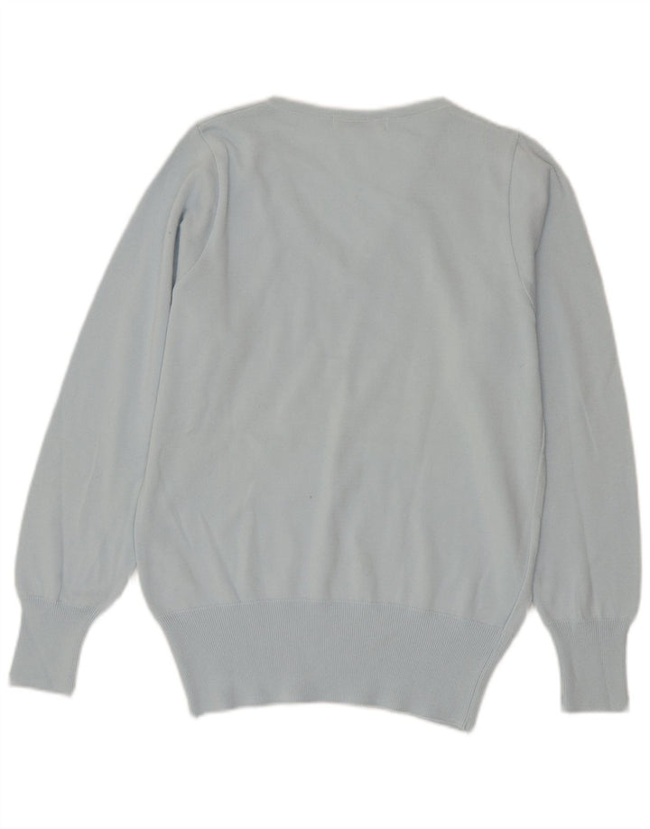 Lacoste Femme Col V Pull Pull Taille 42 Grand Bleu Coton