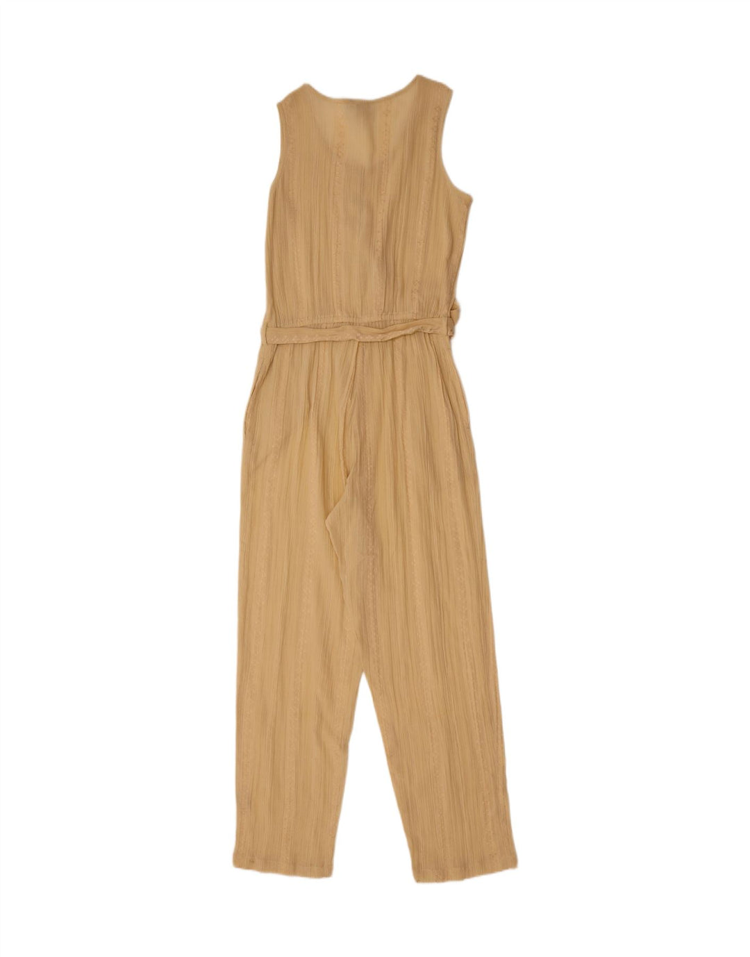 VINTAGE Womens Sleeveless Jumpsuit EU 34 XS Beige Vintage Vintage and Second-Hand Vintage from Messina Hembry 