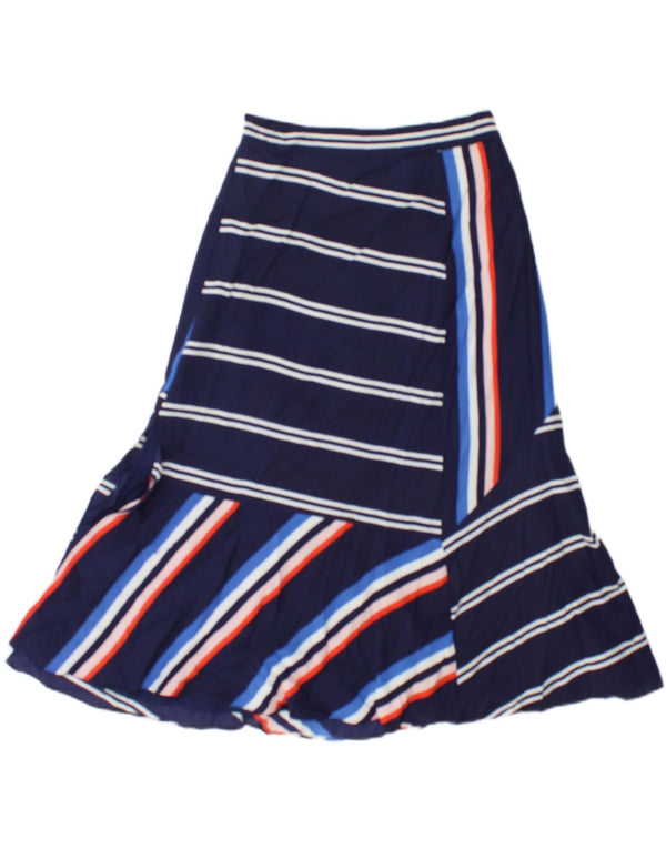 Whistles Jupe trapèze pour femme UK 6 XS W24 Bleu marine rayé en polyester