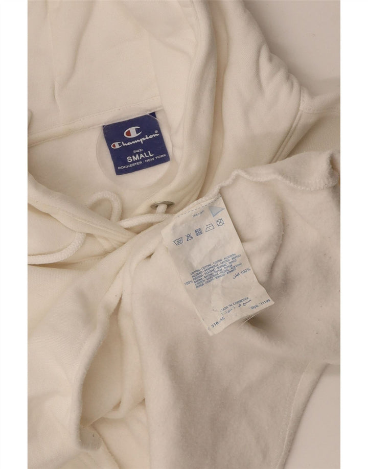 CHAMPION Pull à capuche court pour femme UK 10 Petit coton blanc cassé