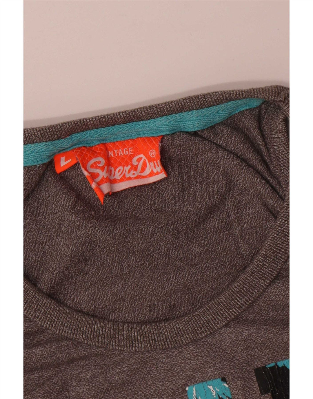 Superdry Débardeur graphique pour hommes Large Gris Coton