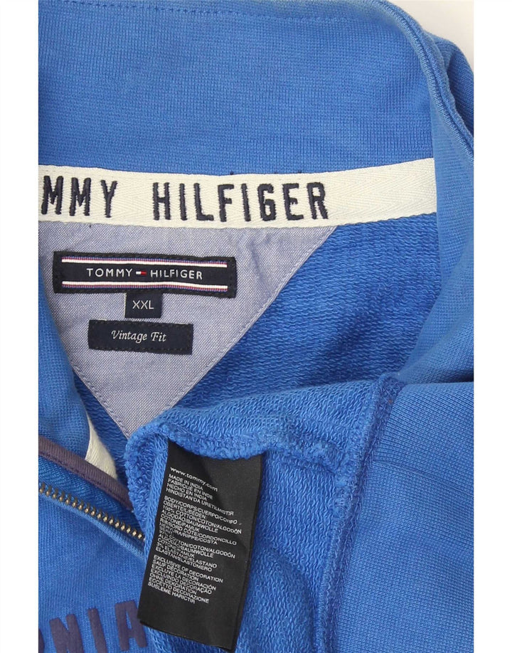 Tommy Hilfiger Veste de survêtement graphique pour homme 2XL en coton bleu