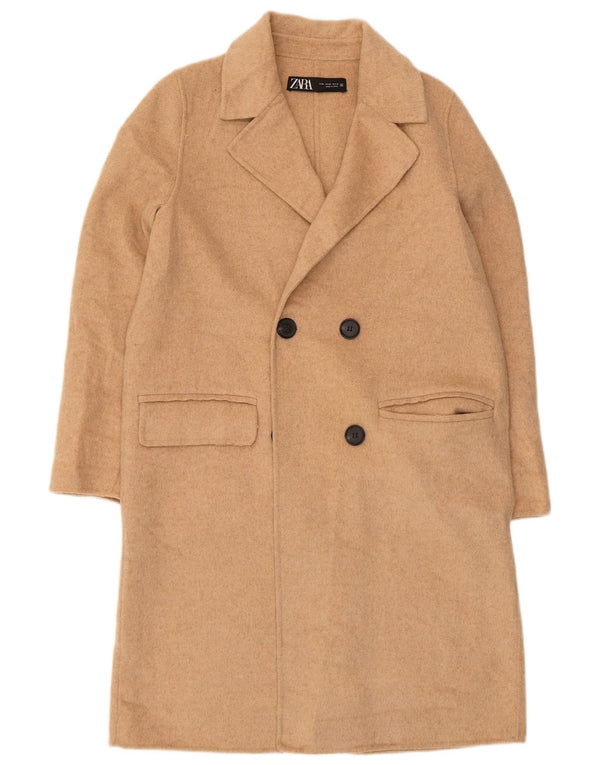 Zara Femme Manteau Oversize UK 6 XS Laine Beige