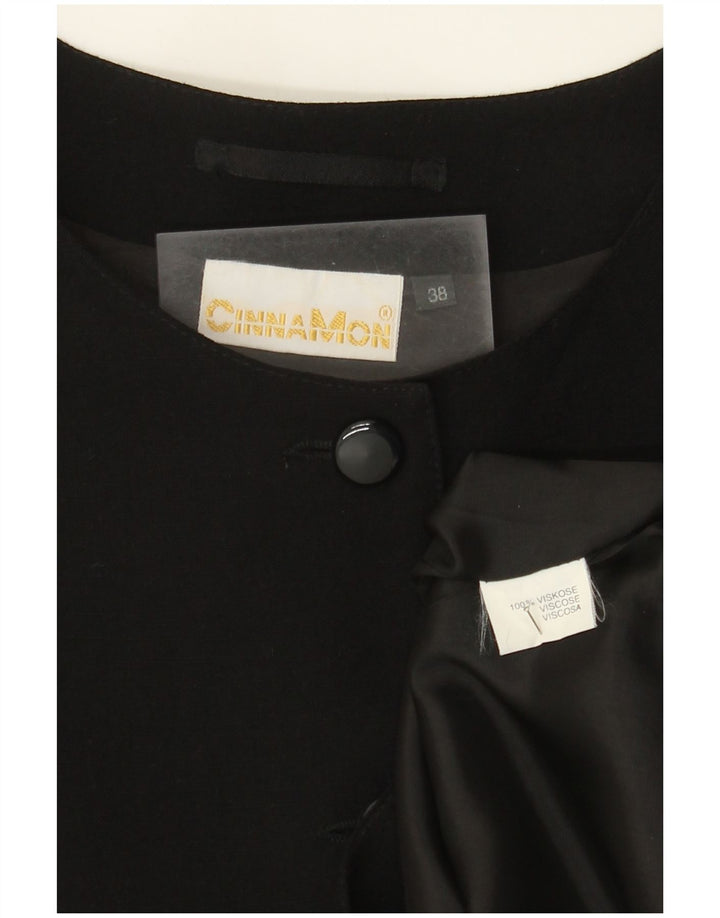 Cinnamon Veste blazer courte à 4 boutons et manches 3/4 pour femme EU 38 Noir moyen