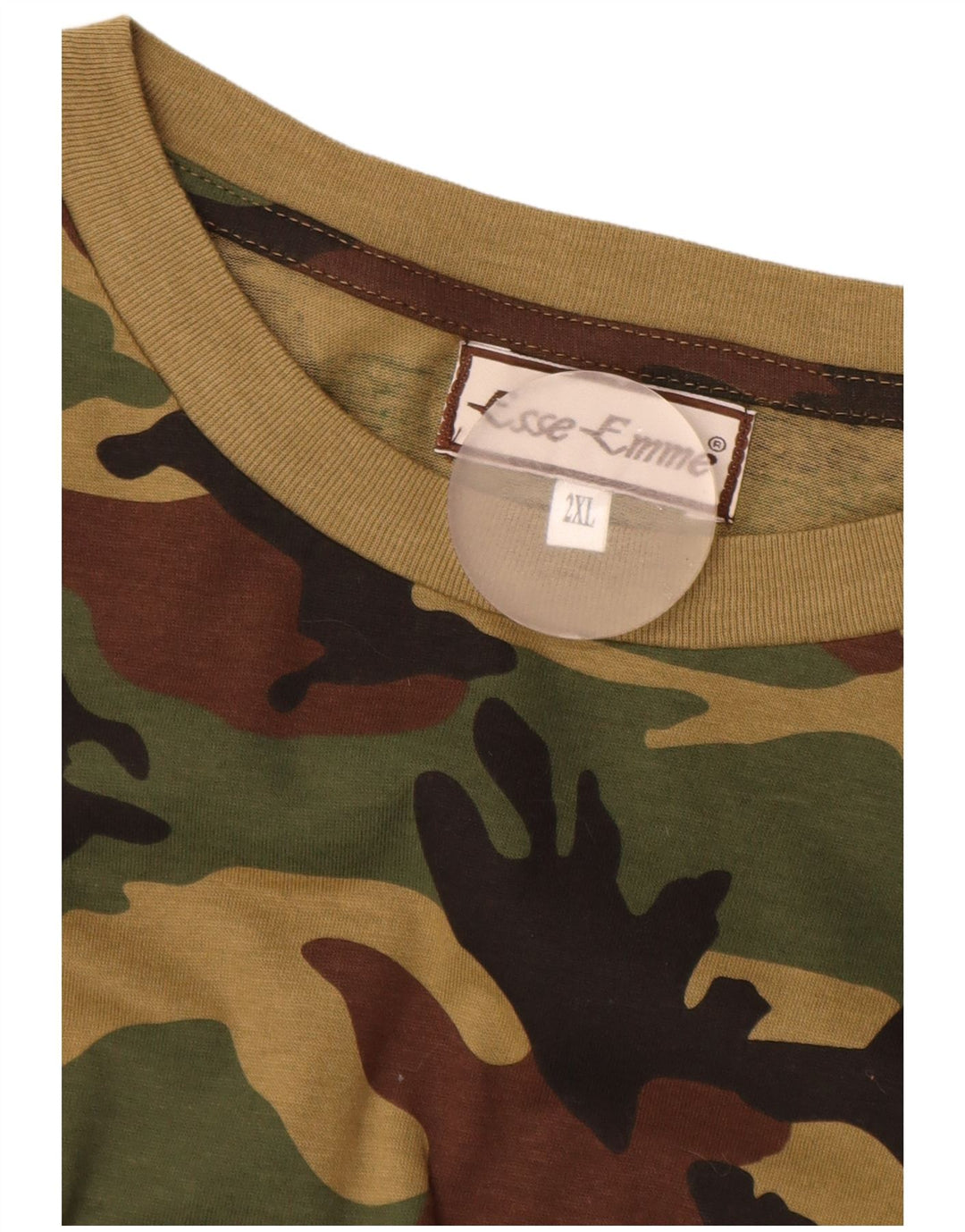 ESSE EMME T-Shirt Homme Top 2XL Kaki Camouflage Coton