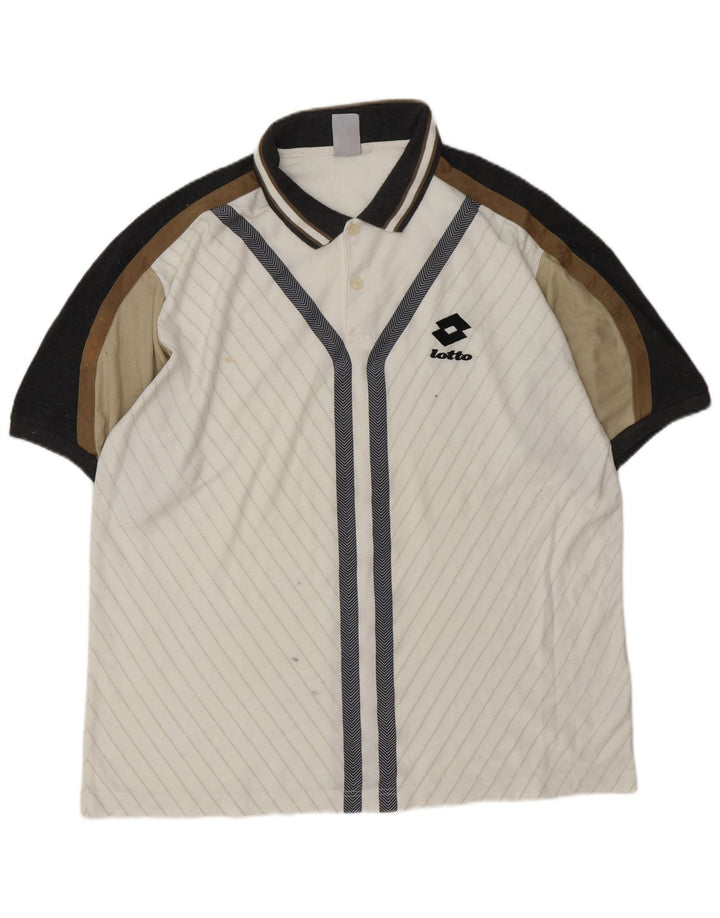 LOTTO Polo Homme XL Blanc Colorblock Polyester