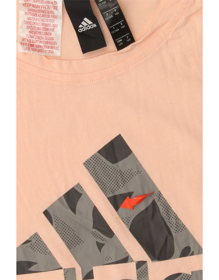 ADIDAS T-Shirt Graphique Fille 13-14 ans Rose Coton