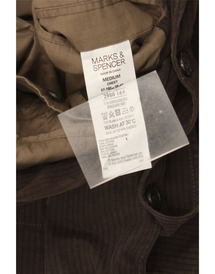 Marks & Spencer Veste blazer à 2 boutons pour homme UK 38 Marron moyen à fines rayures