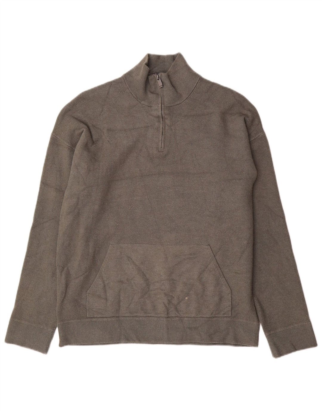 MASSIMO DUTTI Pull Col Zippé Homme XL Gris Viscose