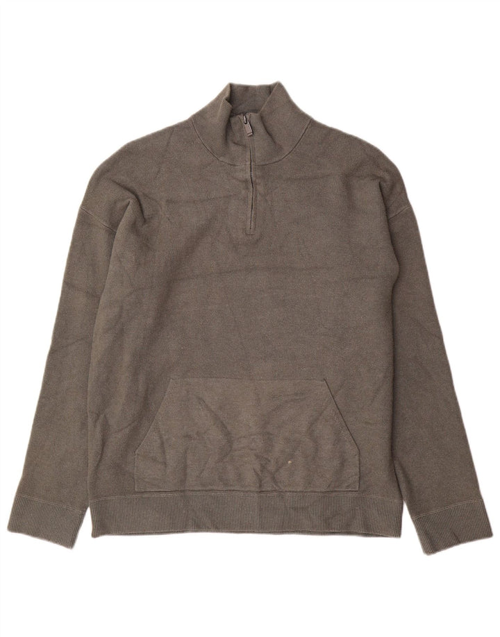 MASSIMO DUTTI Pull Col Zippé Homme XL Gris Viscose