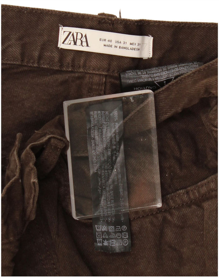 ZARA Jean court pour homme EU 40 Medium W31 L25 Marron Coton