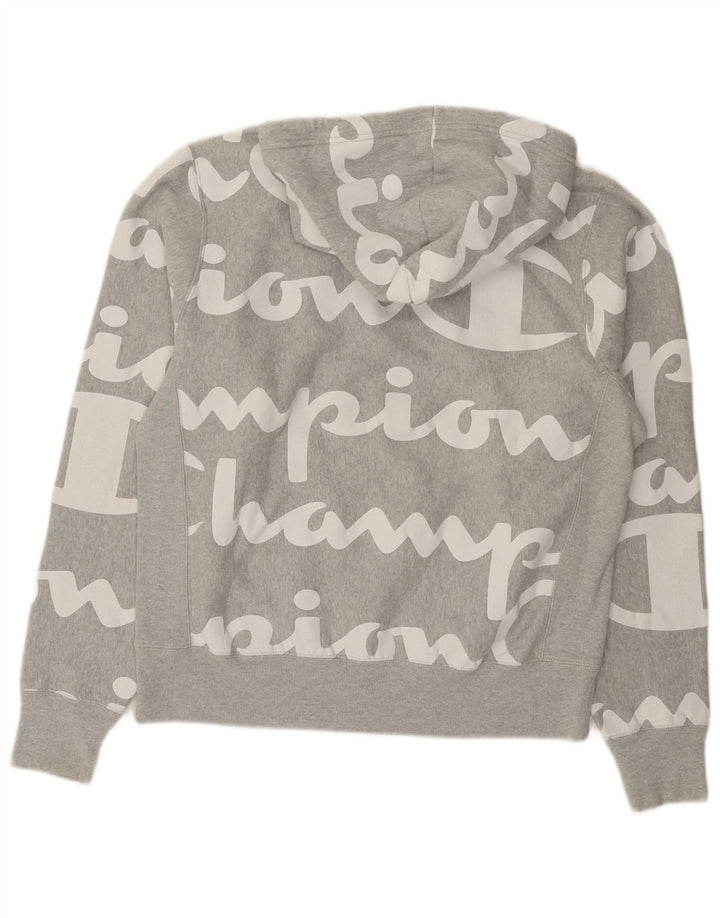 Champion Pull à Capuche Graphique Homme Gris Moyen Coton