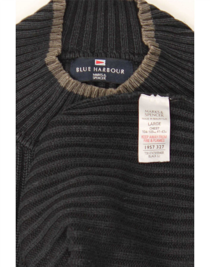 Marks & Spencer Pull à col rond Blue Harbour pour hommes, grand bleu marine