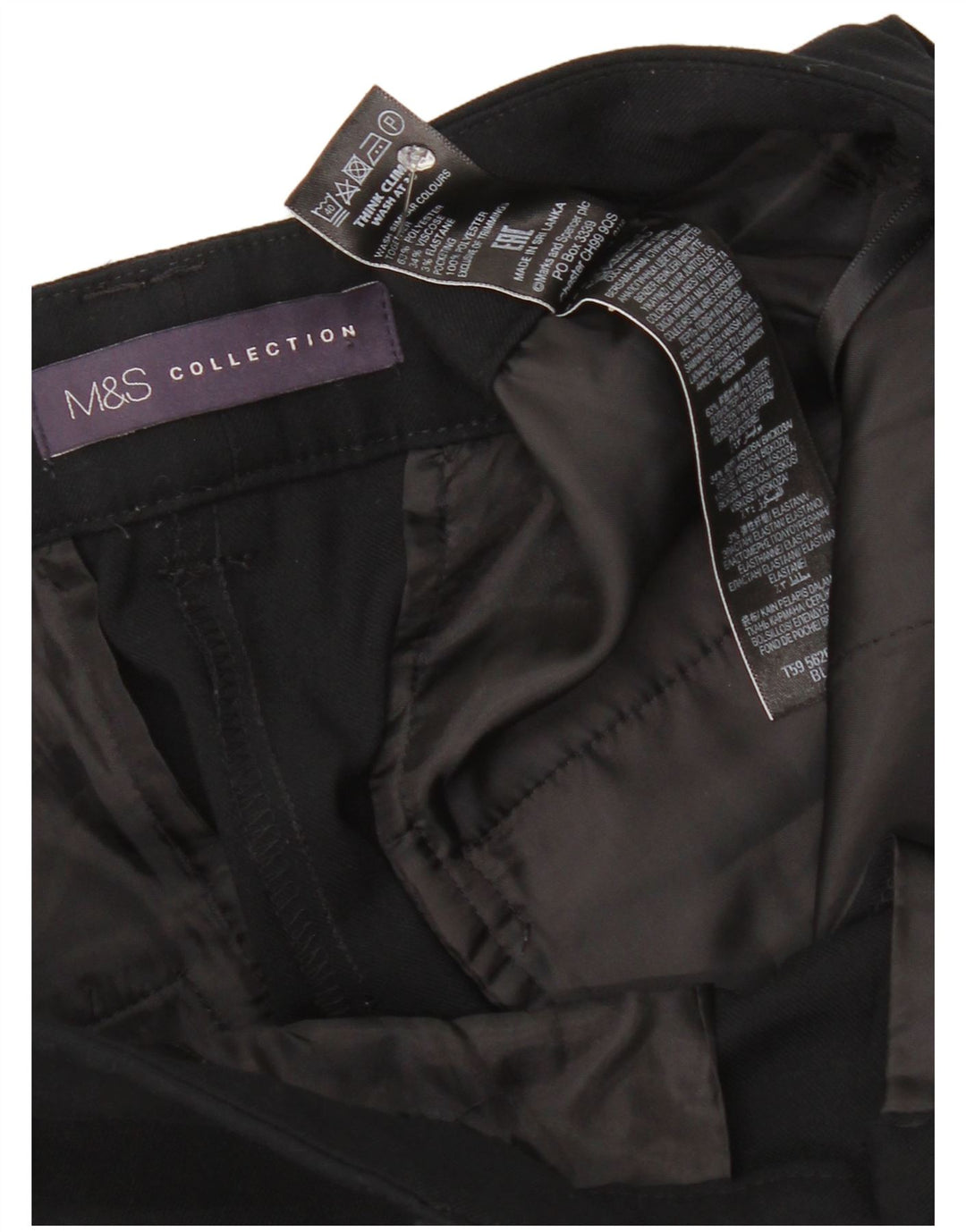 Marks & Spencer Pantalon Chino Femme UK 12 Medium W34 L29 Noir