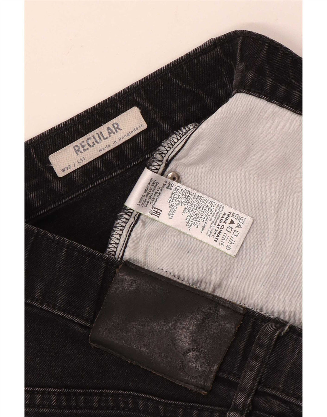 Marks & Spencer Jean droit régulier pour homme W32 L31 en coton noir