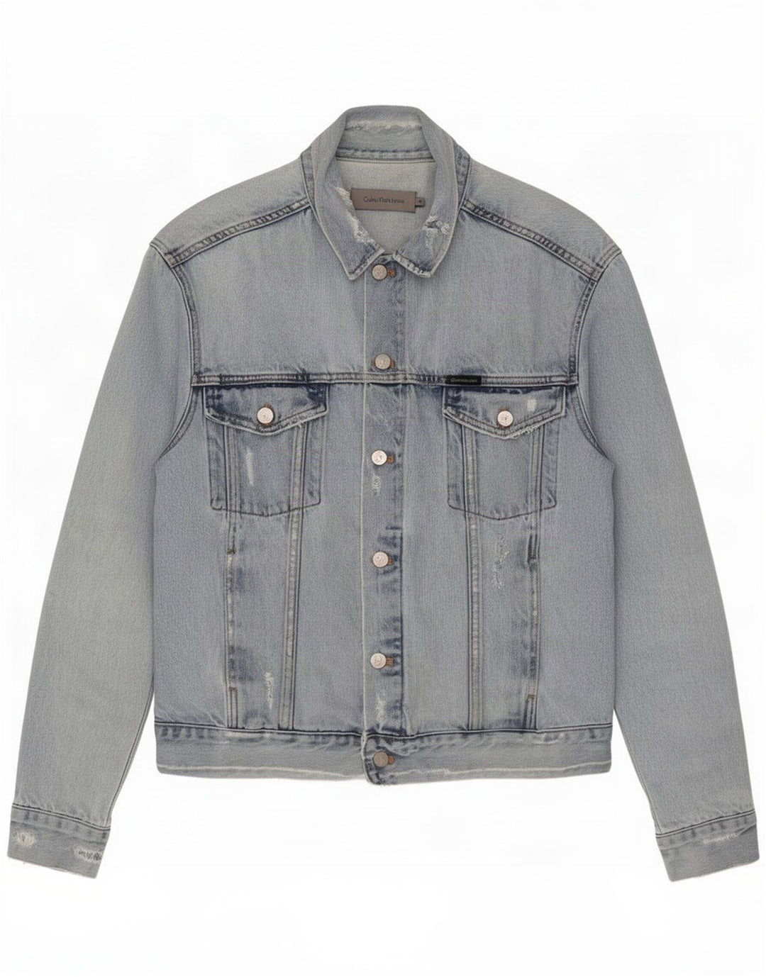 Calvin Klein Jeans Veste en jean vieilli pour homme UK 38 Bleu moyen Coton