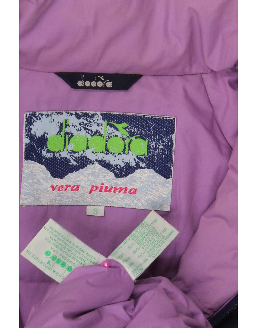 DIADORA Veste matelassée surdimensionnée pour femme UK 10 Small Bleu marine Polyester