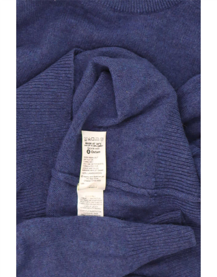 Marks & Spencer Pull à col rond Harbour homme bleu en laine d'agneau moyenne